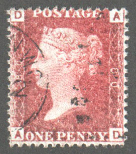 Great Britain Scott 33 Used Plate 80 - AD - Click Image to Close